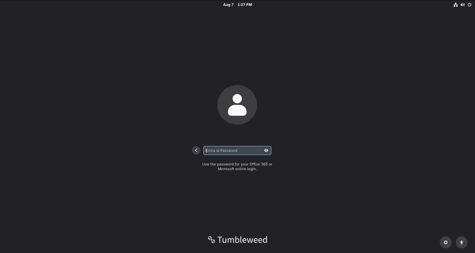GNOME prompting for the Entra ID password