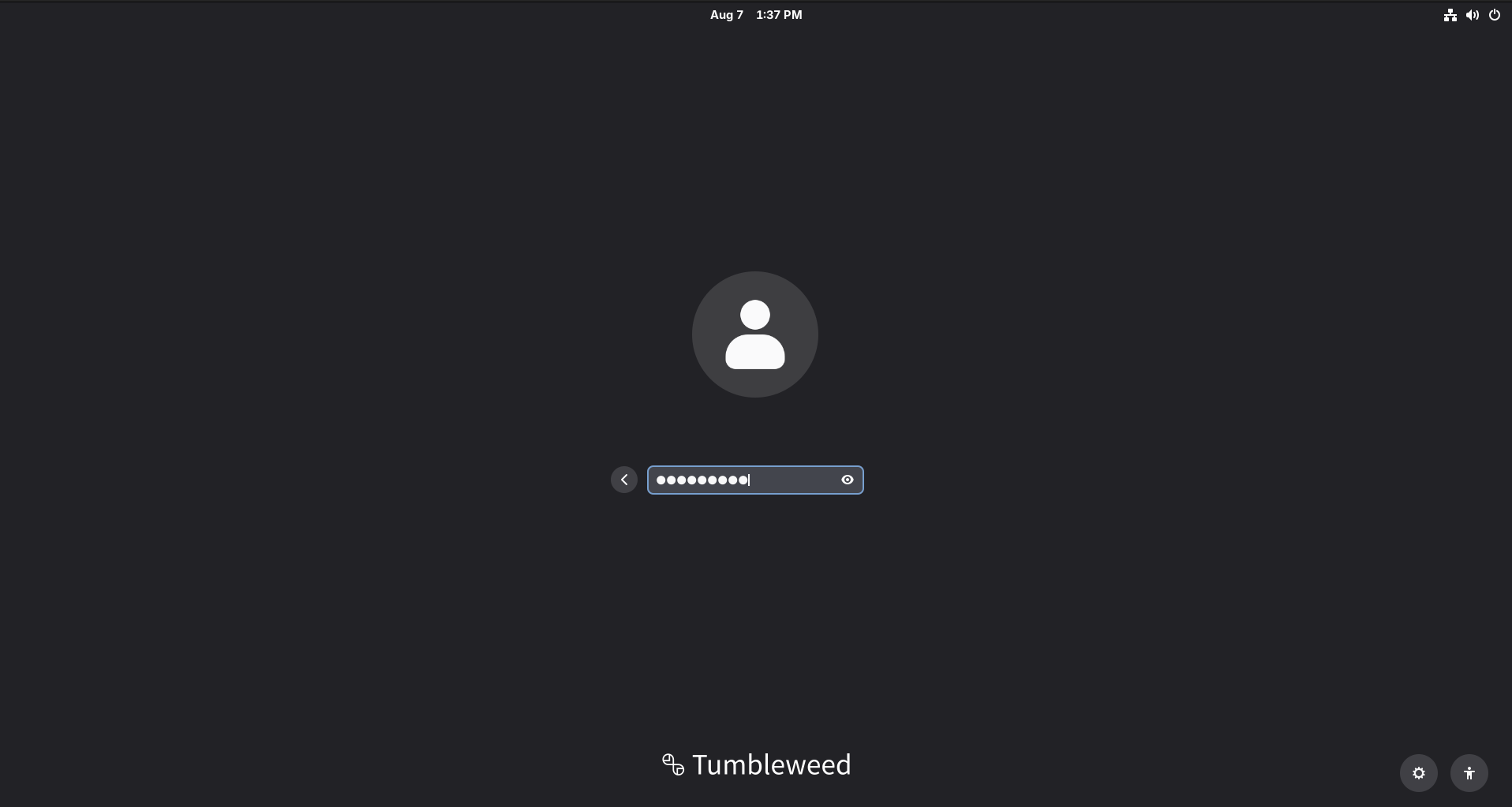 Entering the Entra ID password at the GNOME login screen