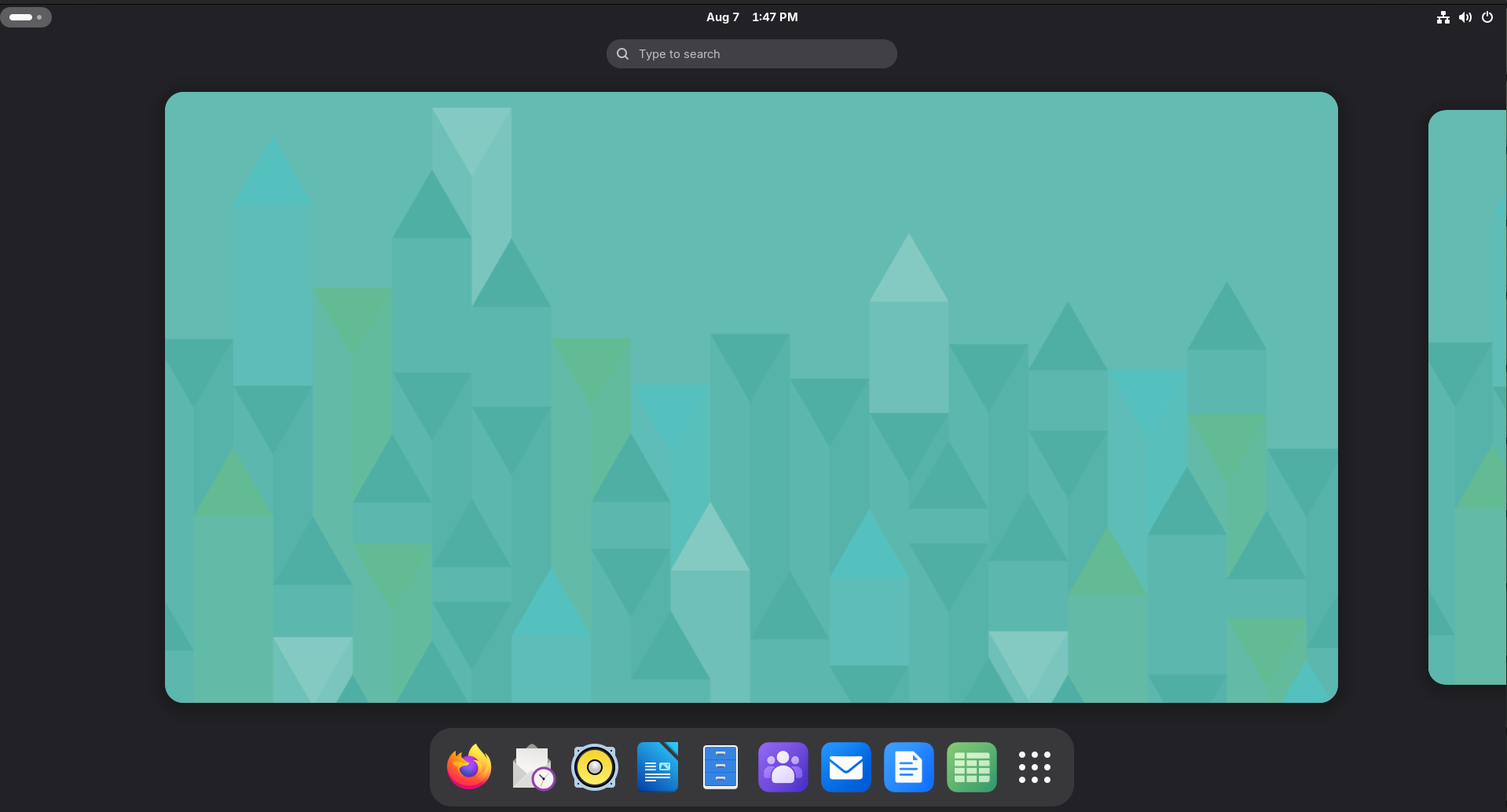 Microsoft 365 application launchers pinned to the GNOME dash