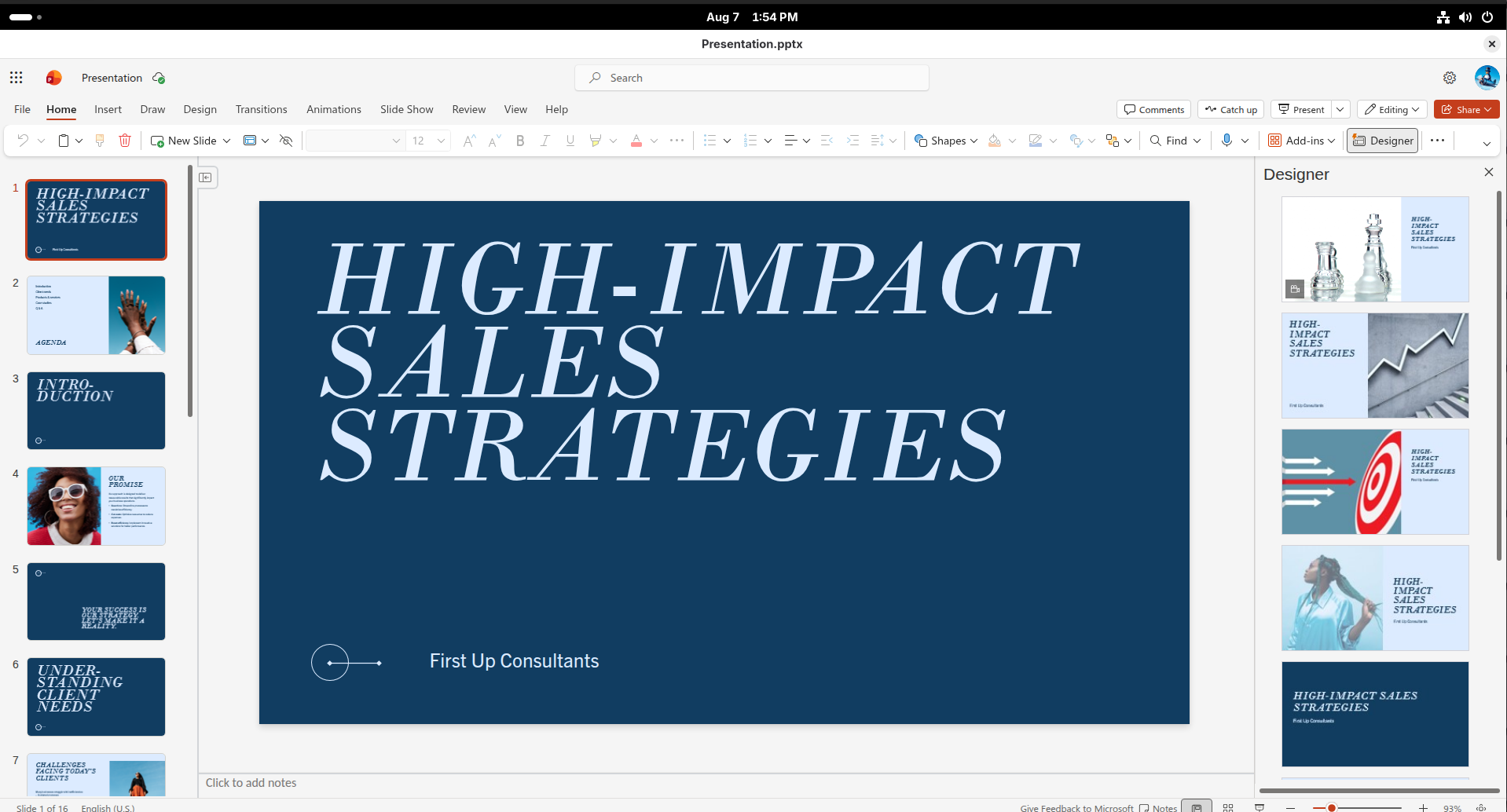 Microsoft PowerPoint running as a Linux desktop web application