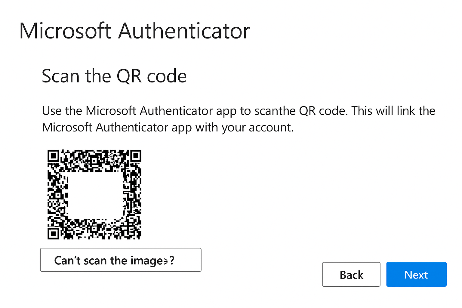 MS Authenticator QR Code