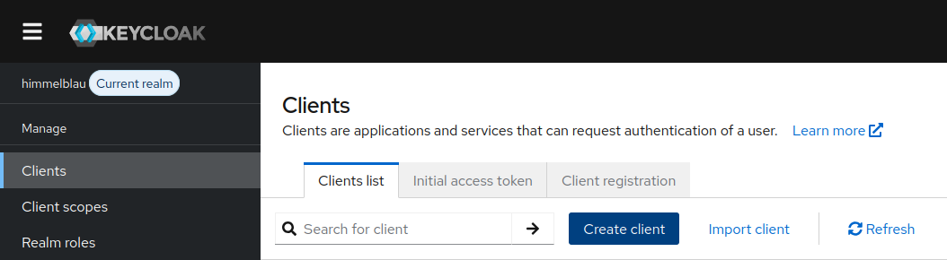 Create a Keycloak client