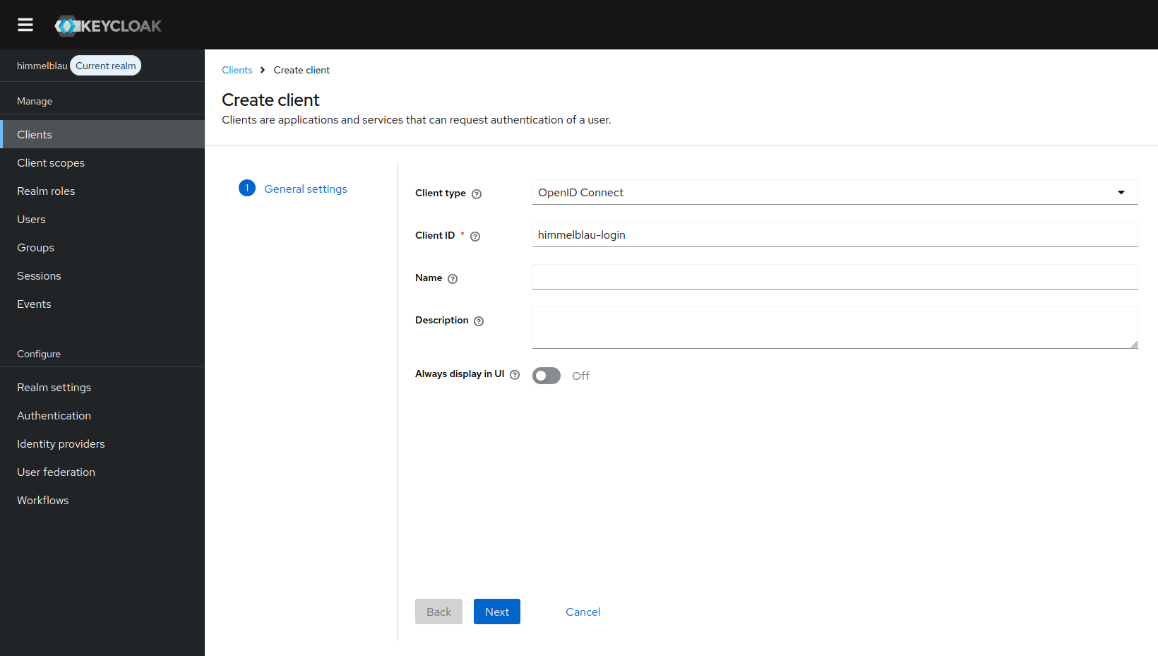 Set the Keycloak client ID