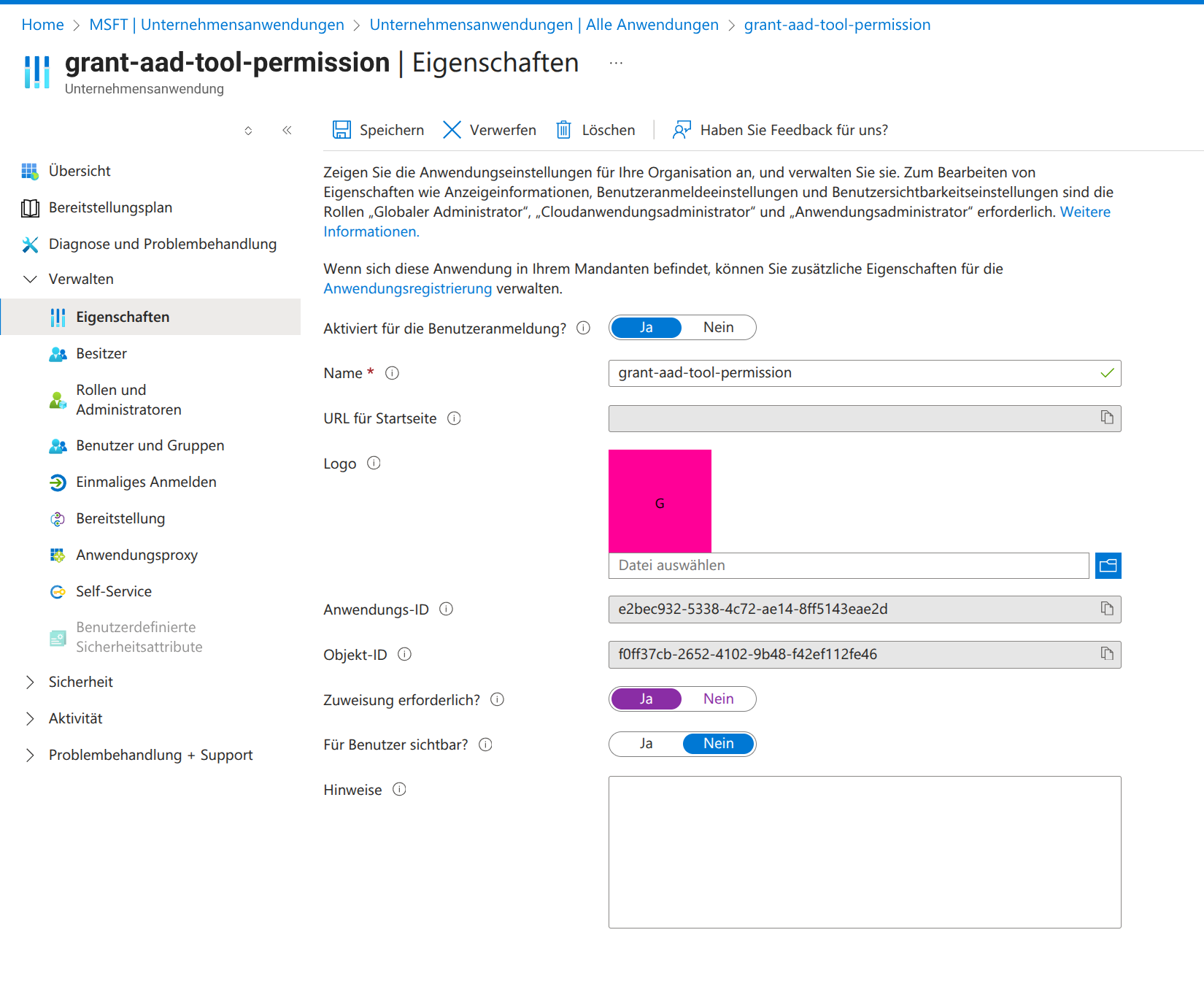 Assignment required setting